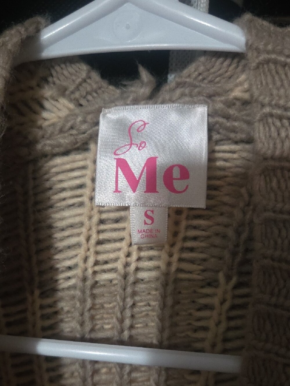 ME Makeover Essentials Checkered Open-Front Cardigan in Beige and Taupe - Picture 2 of 2